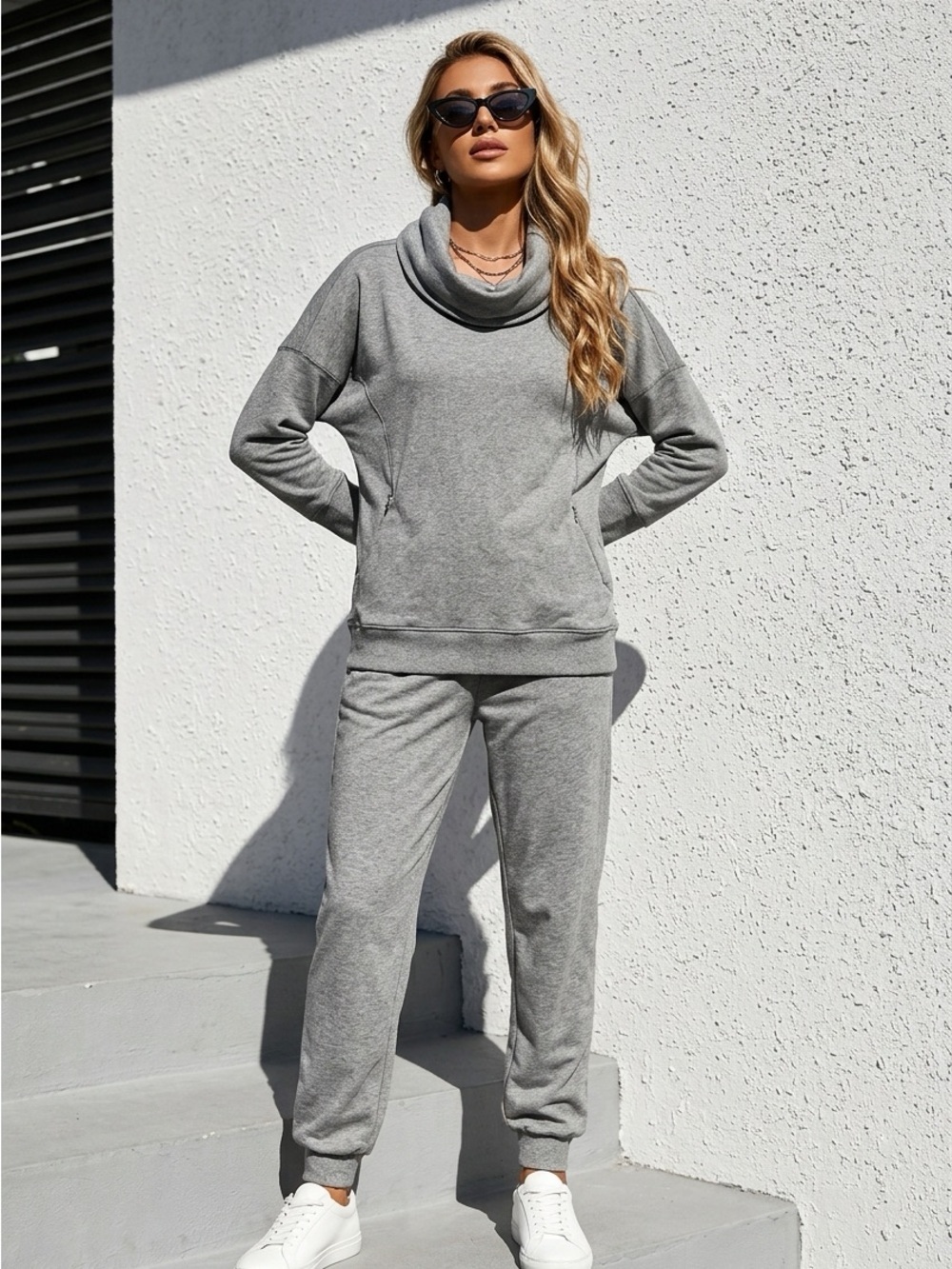 lululemon athletica Gray Cowl Neck Sweater